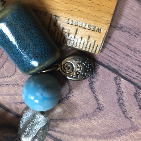 Laugh Often - Love Much Blue Stretchy Bracelet - Picture 8 of 10